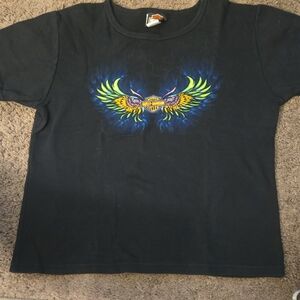 Harley-Davidson Black Tee with Neon Green Logo